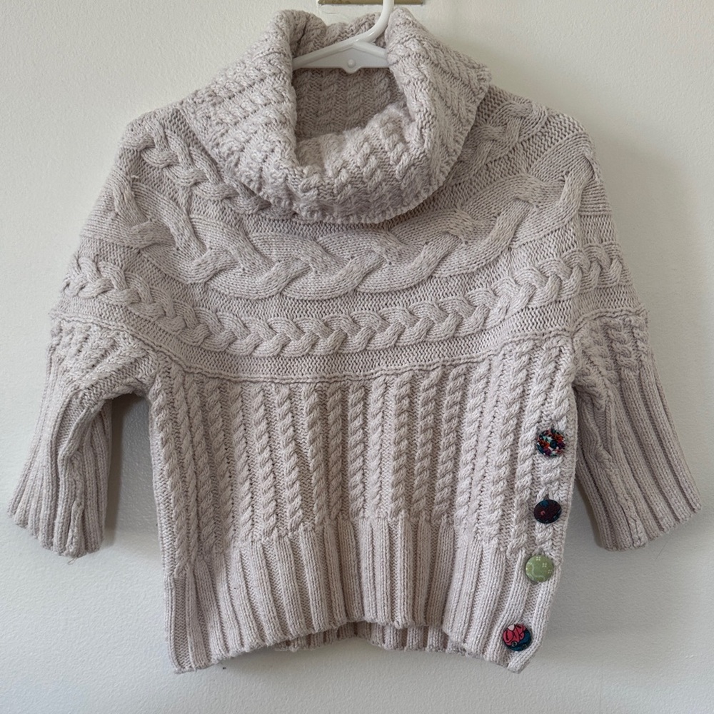 Matilda Jane Cozy Cable Knit Turtleneck Sweater - Cream